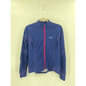 Gore Windstopper Soft Shell Jacket Navy Blue Pink Full Zip Cycling Running XL